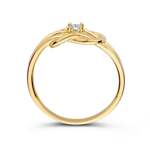 14 krt gouden Ring geelgoud zirkonia - Afbeelding 2