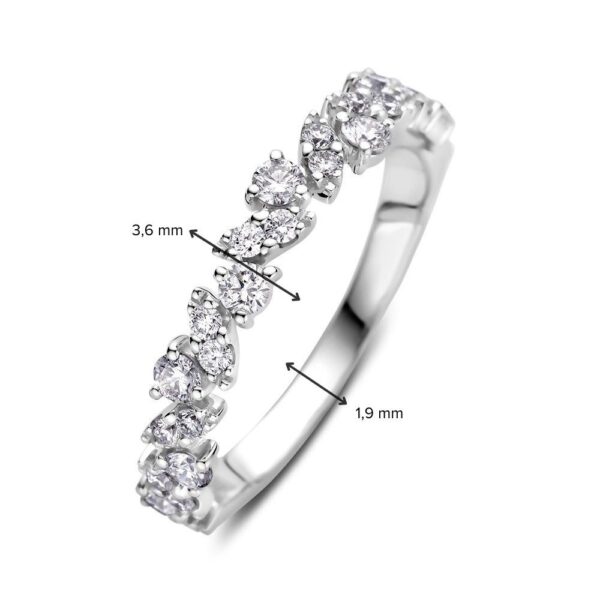 14 krt gouden Ring witgoud briljant 0.58 crt. - Afbeelding 3