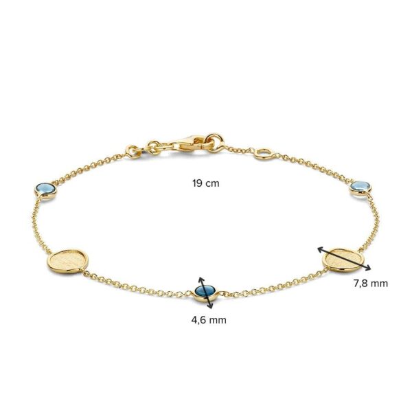 14 krt gouden Armband geelgoud edelsteen - Afbeelding 2