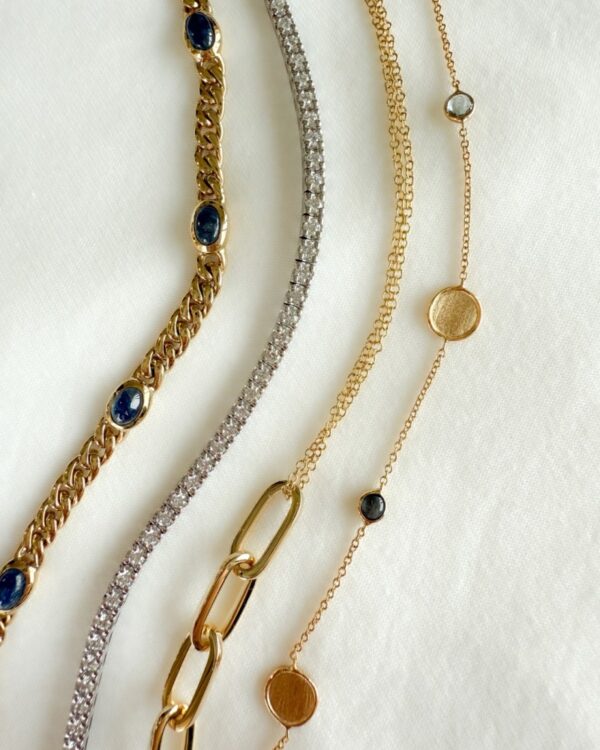 14 krt gouden Armband geelgoud edelsteen - Afbeelding 3