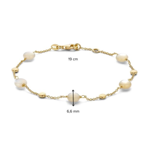 14 krt gouden Armband geelgoud parelmoer - Afbeelding 2