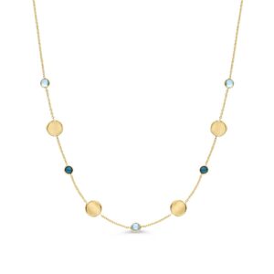 14 krt gouden Collier geelgoud edelsteen