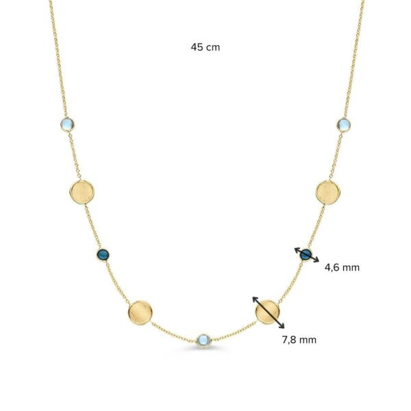 14 krt gouden Collier geelgoud edelsteen - Afbeelding 2
