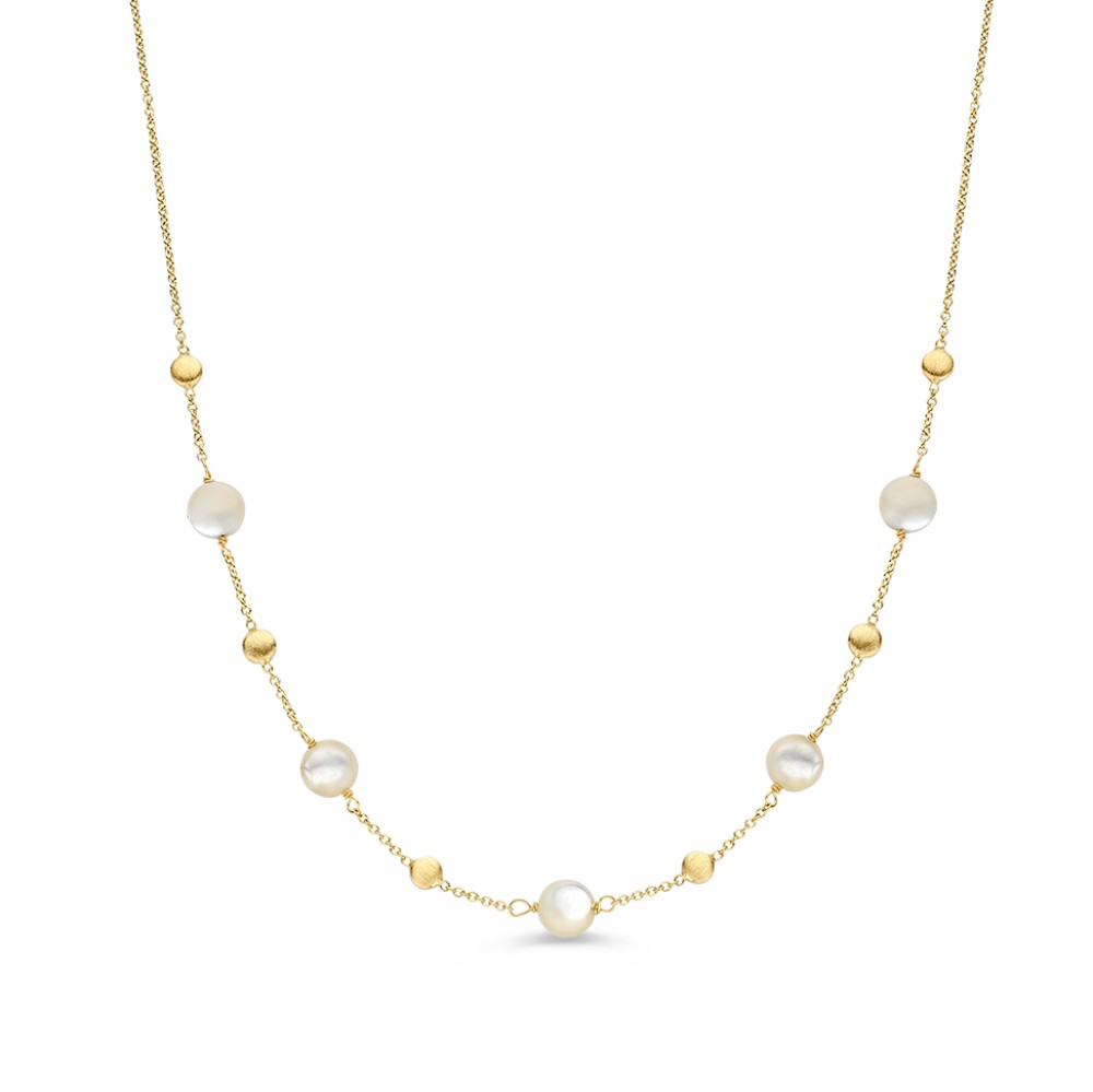 14 krt gouden Collier geelgoud parelmoer