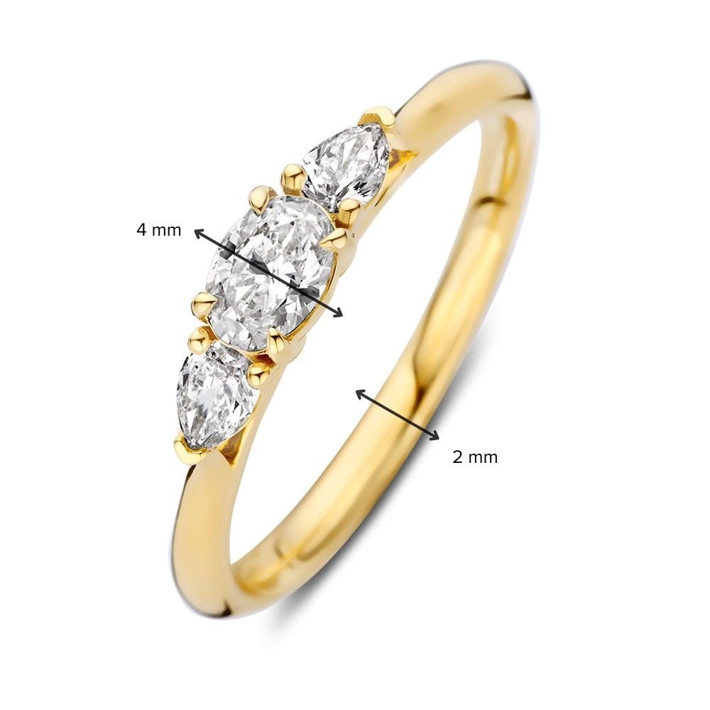 14 krt gouden Ring geel diamant 0.50 crt. - Afbeelding 3