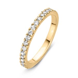 14 krt gouden Ring geelgoud briljant 0.35 crt. ( half )