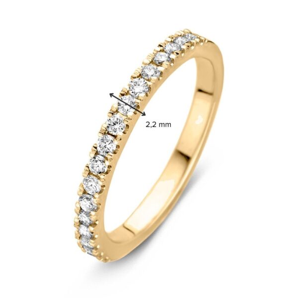 14 krt gouden Ring geelgoud briljant 0.35 crt. ( half ) - Afbeelding 2