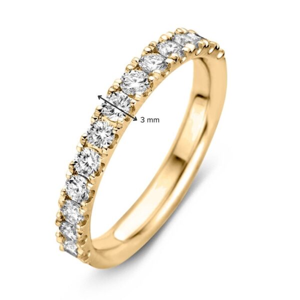 14 krt gouden Ring geelgoud briljant 0.77 crt. ( half ) - Afbeelding 2