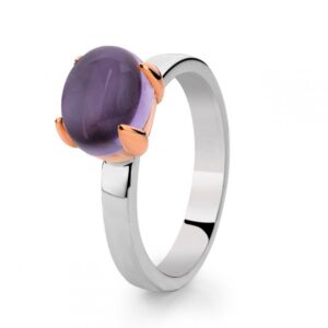 14 krt gouden Ring zilver/goud amethist