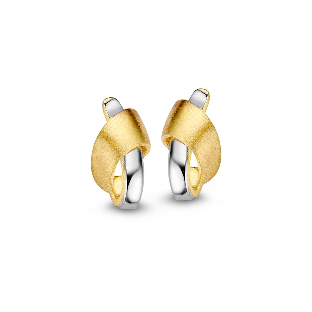 14 krt gouden Oorstekers bicolor