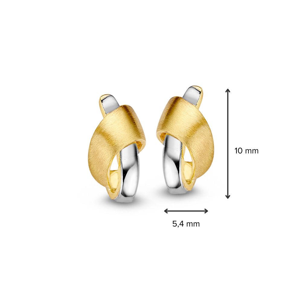 14 krt gouden Oorstekers bicolor - Afbeelding 2