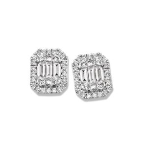 14 krt gouden Oorstekers witgoud diamant 0,80 crt.