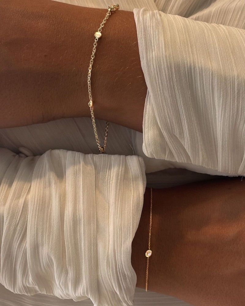 14 krt gouden Armband geel briljant 0,03 crt. - Afbeelding 2