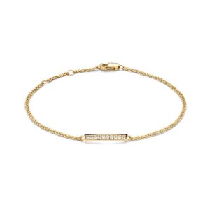 14 krt gouden Armband geelgoud briljant 0,12 crt.