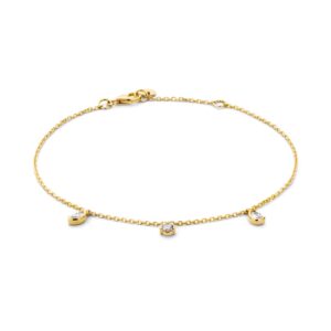 14 krt gouden Armband geelgoud briljant 0,24 crt.