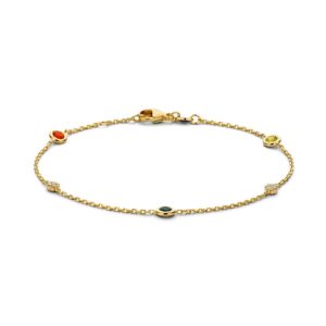14 krt gouden Armband geelgoud briljant / edelsteen
