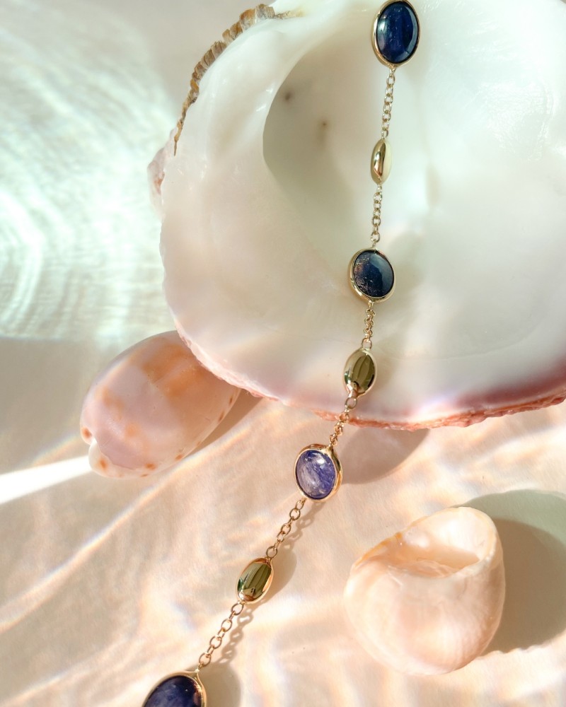 14 krt gouden Armband geelgoud edelsteen - Afbeelding 5