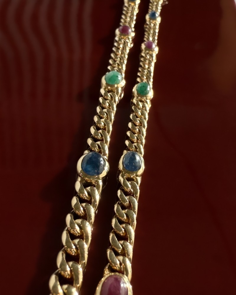 14 krt gouden Armband geelgoud edelsteen - Afbeelding 3