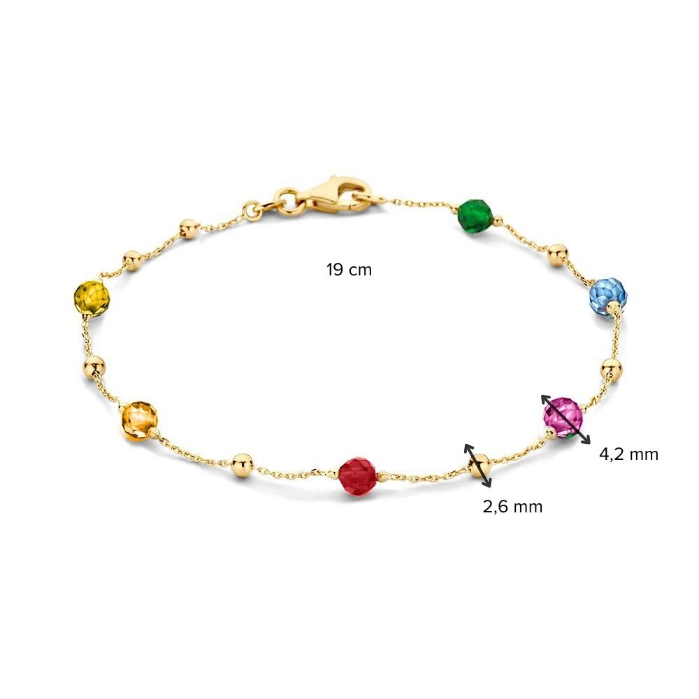 14 krt gouden Armband geelgoud zirkonia - Afbeelding 2