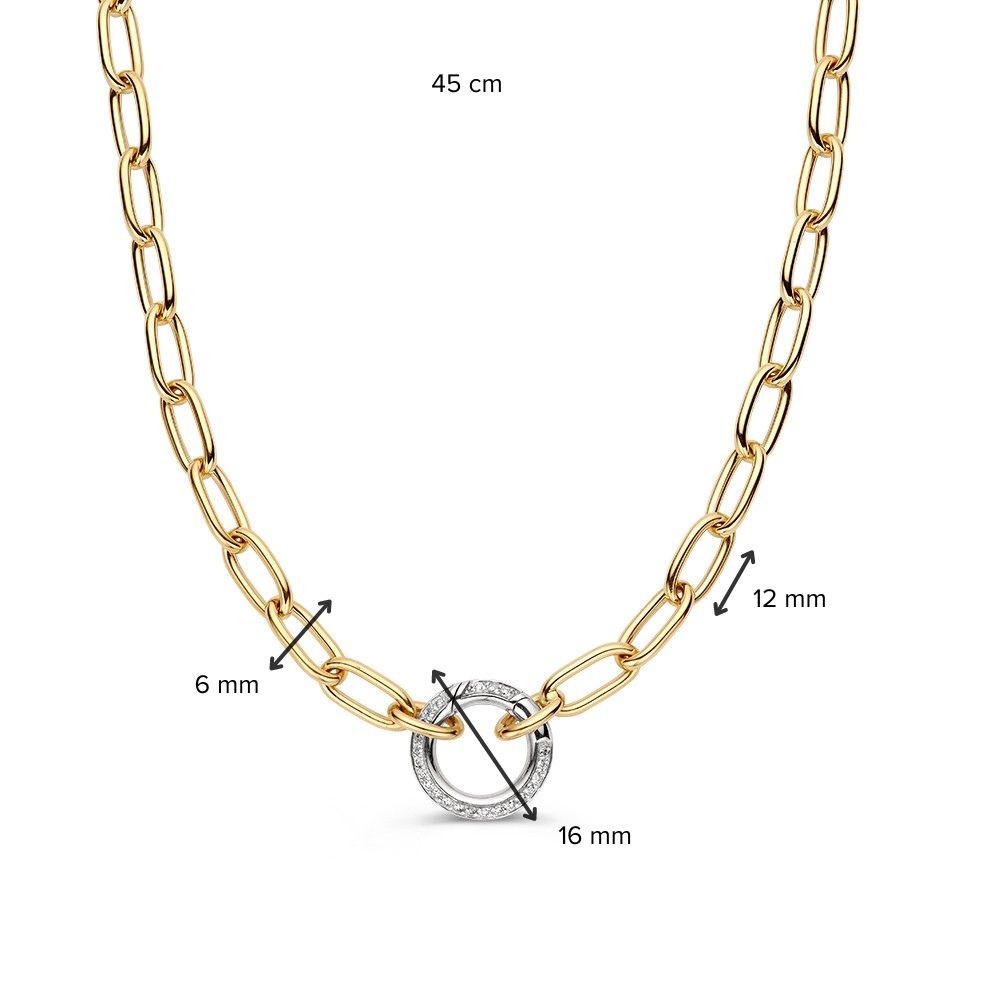 14 krt gouden Collier bicolor briljant 0,42 crt. - Afbeelding 8