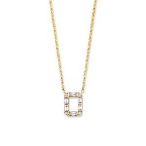 14 krt gouden Collier geelgoud briljant 0,17 crt.