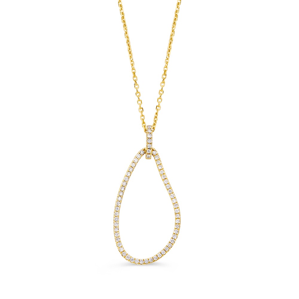 14 krt gouden Collier geelgoud briljant 0,29 crt.