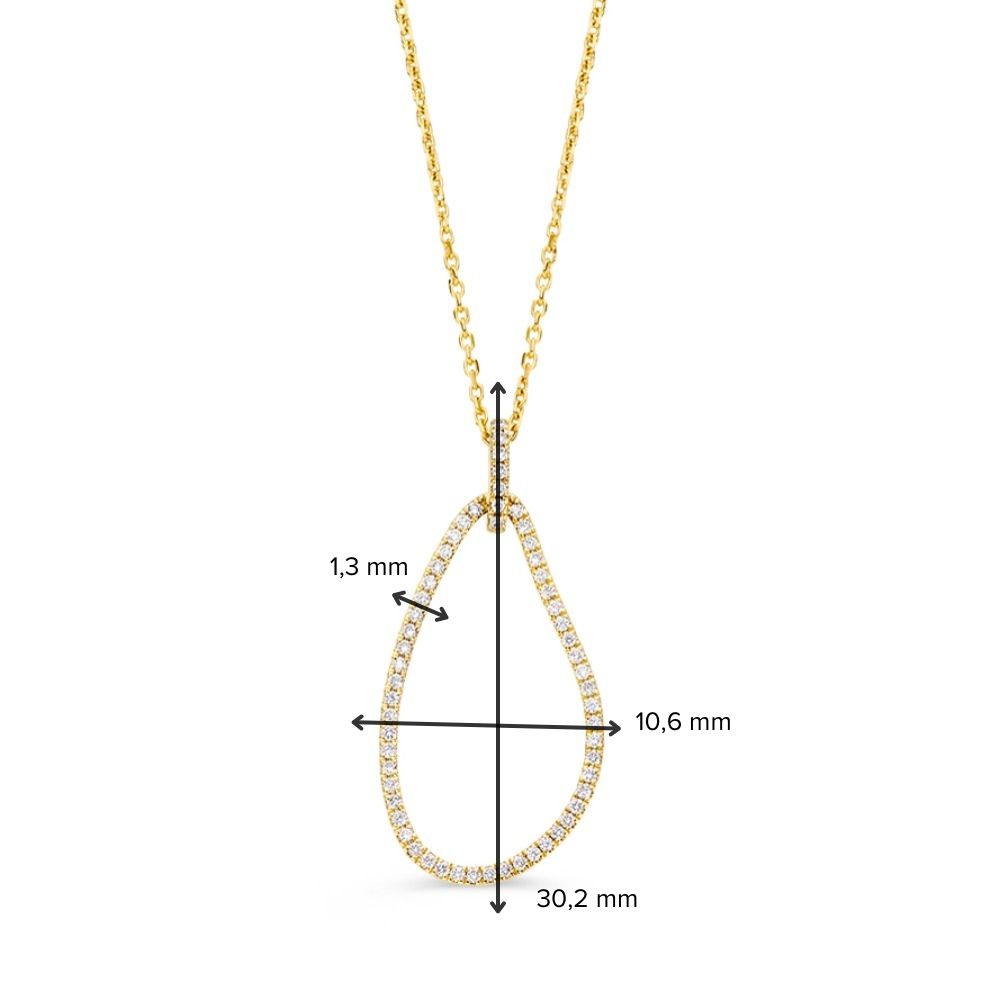 14 krt gouden Collier geelgoud briljant 0,29 crt. - Afbeelding 5