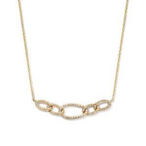 14 krt gouden Collier geelgoud briljant 0,36 crt.
