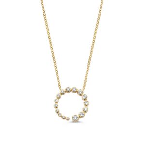 14 krt gouden Collier geelgoud briljant 0,50 crt.