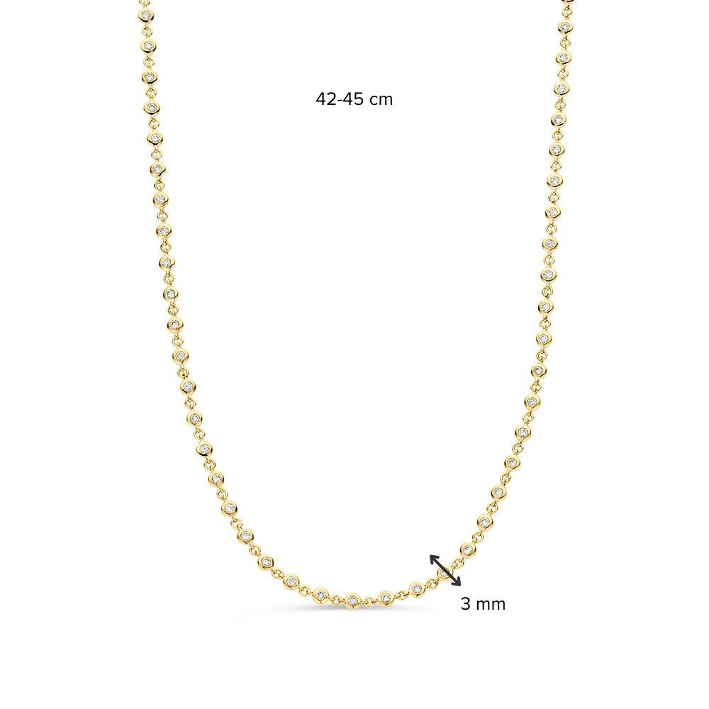 14 krt gouden Collier geelgoud briljant 1,51 crt. - Afbeelding 5