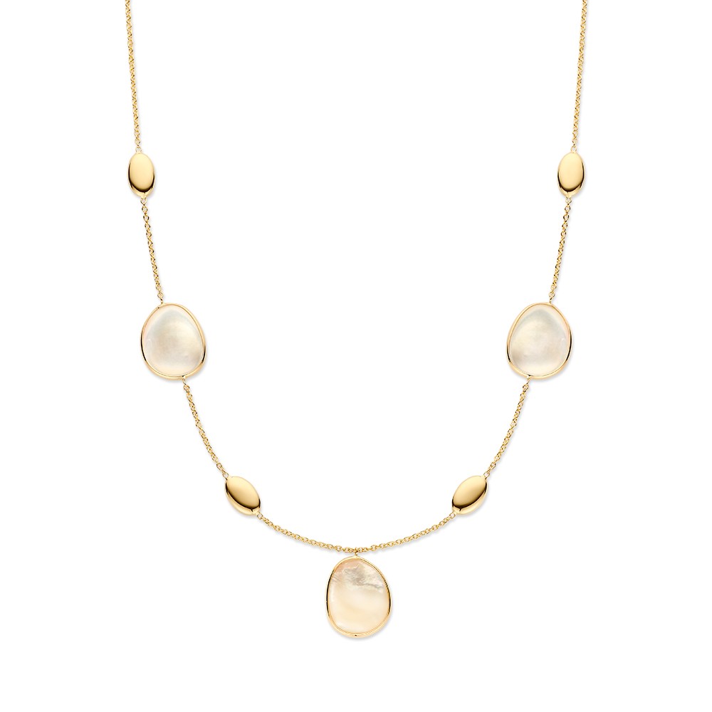 14 krt gouden Collier geelgoud parelmoer