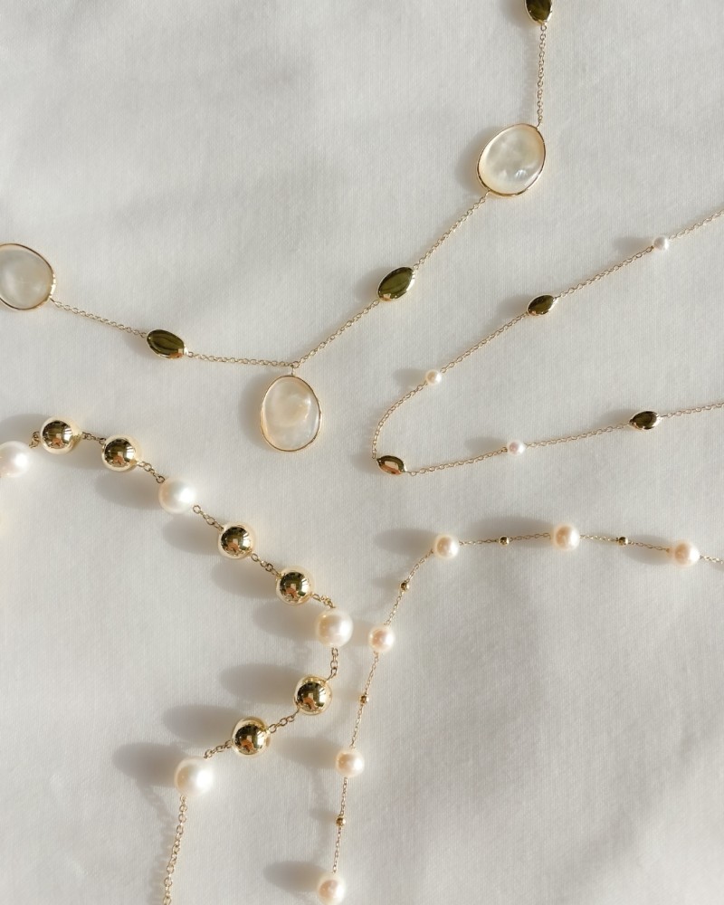 14 krt gouden Collier geelgoud parelmoer - Afbeelding 2