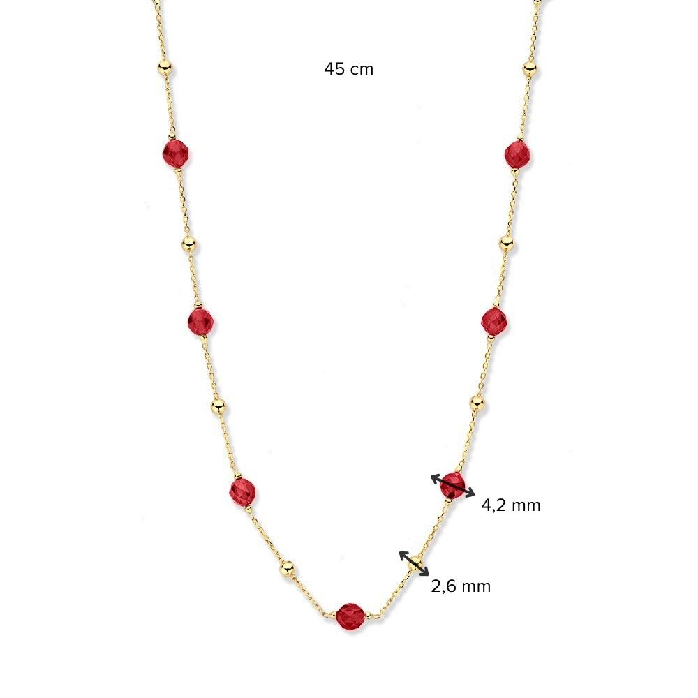 14 krt gouden Collier geelgoud zirkonia - Afbeelding 3