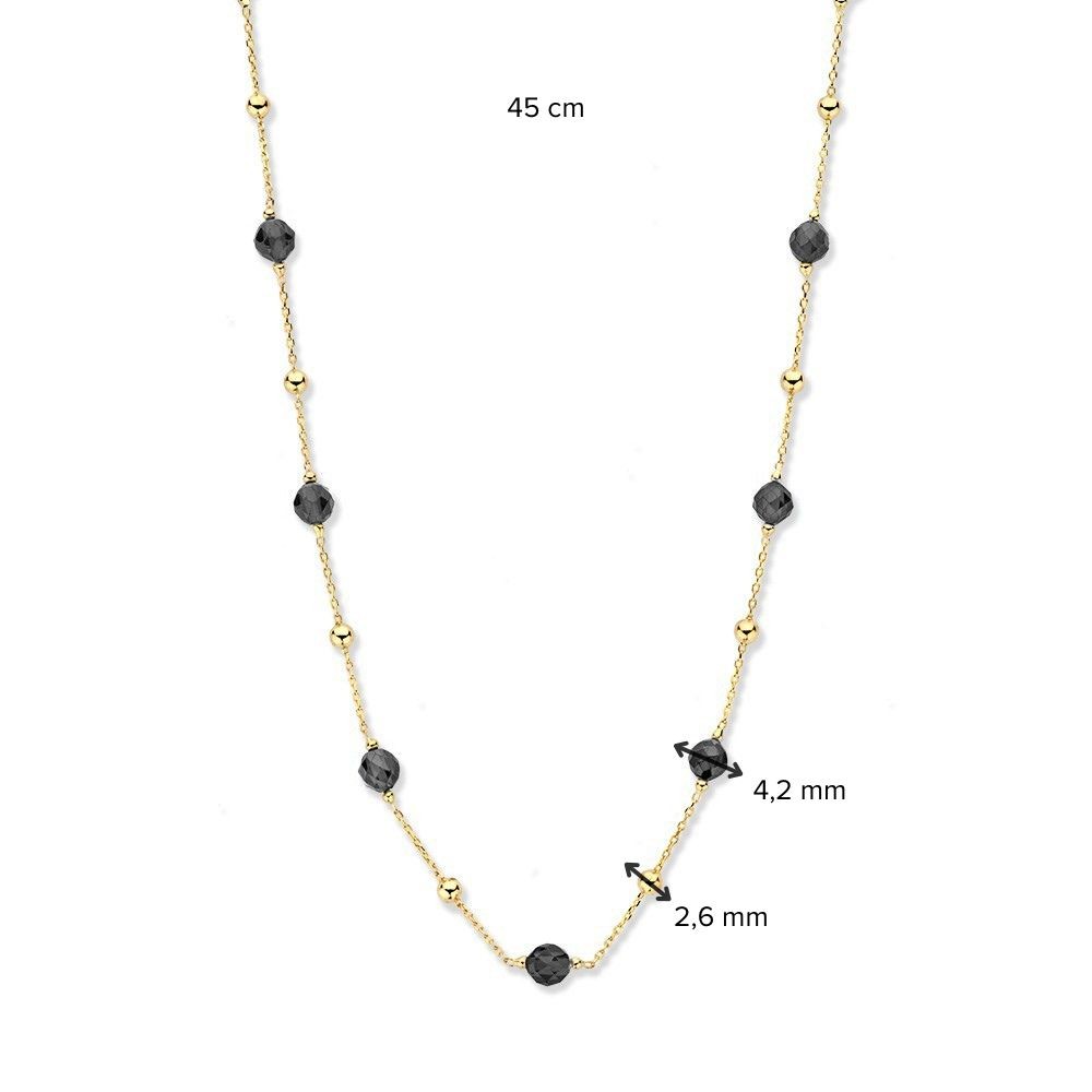 14 krt gouden Collier geelgoud zirkonia - Afbeelding 2