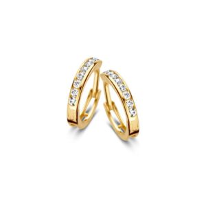 14 krt gouden Oorringen geelgoud zirkonia