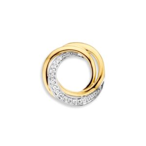 14 krt gouden Hanger bicolor briljant 0,11 crt.