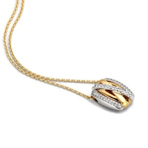 14 krt gouden Hanger bicolor briljant 0,25 crt.