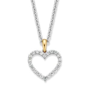 14 krt gouden Hanger bicolor briljant 0,26 crt.