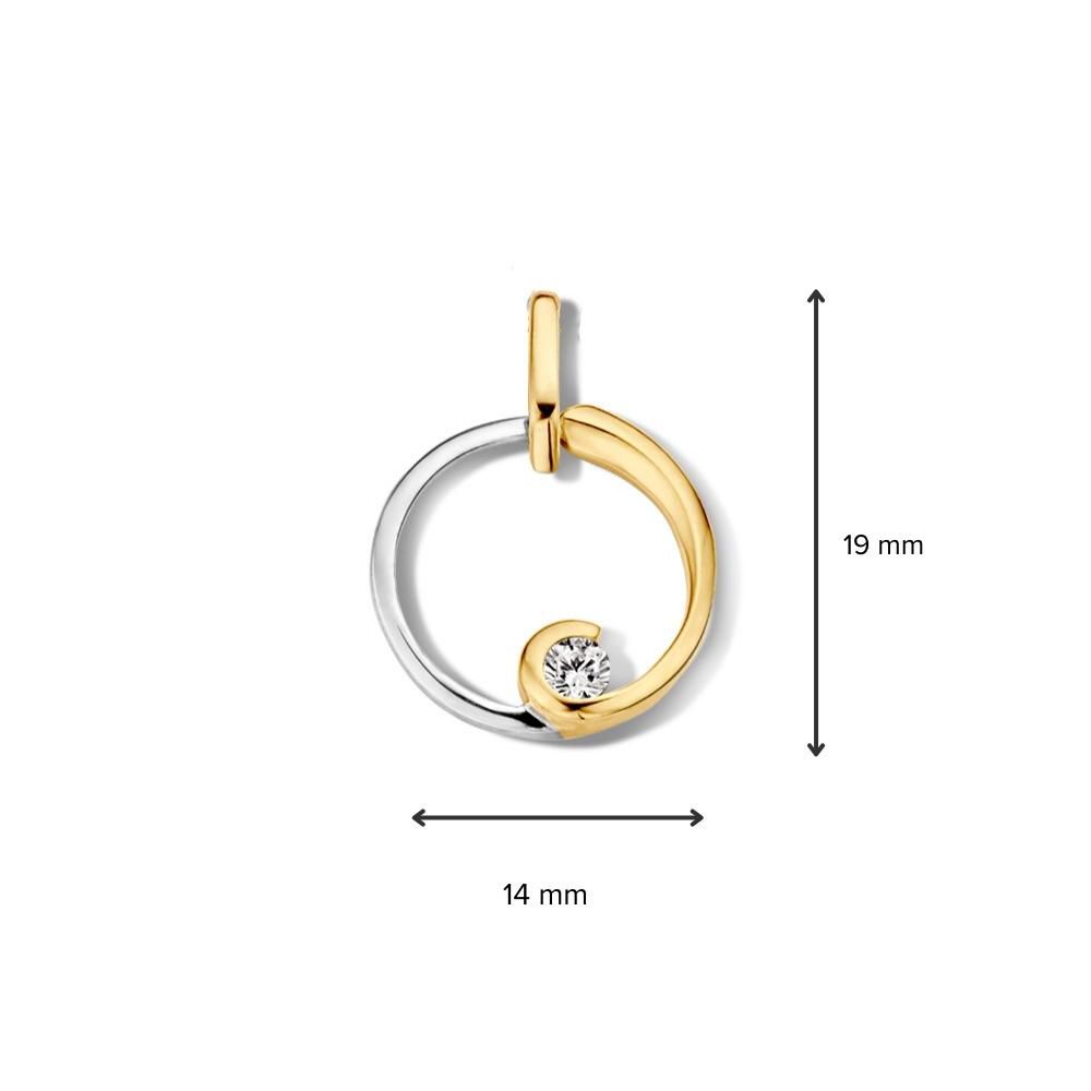 14 krt gouden Hanger bicolor zirkonia - Afbeelding 2