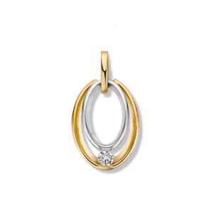 14 krt gouden Hanger bicolor zirkonia