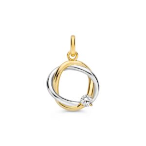 14 krt gouden Hanger bicolor zirkonia