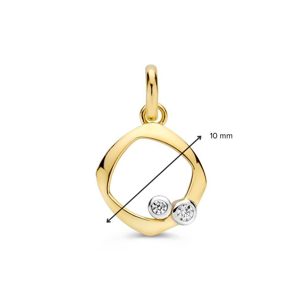 14 krt gouden Hanger bicolor zirkonia - Afbeelding 2