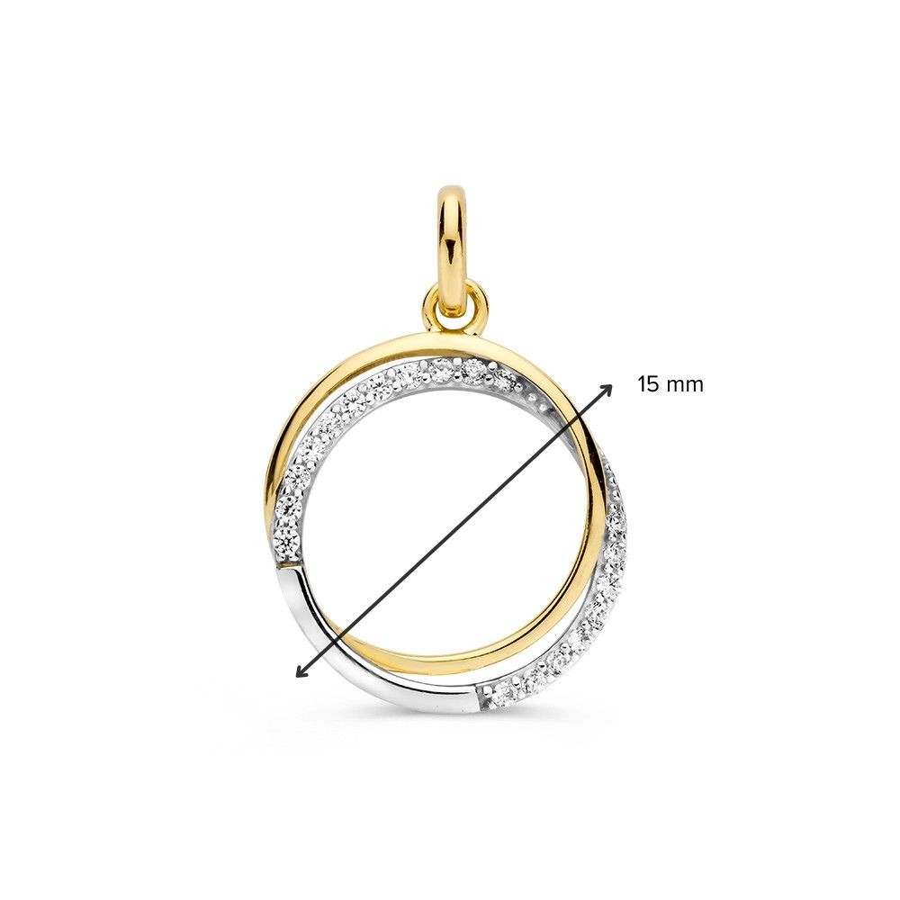 14 krt gouden Hanger bicolor zirkonia - Afbeelding 2
