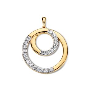 14 krt gouden Hanger geelgoud briljant 0,50 crt.