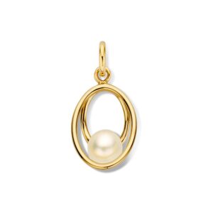 14 krt gouden Hanger geelgoud parel