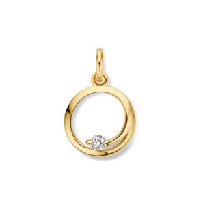 14 krt gouden Hanger geelgoud zirkonia