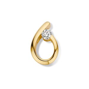 14 krt gouden Hanger geelgoud zirkonia