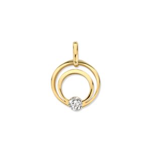 14 krt gouden Hanger geelgoud zirkonia