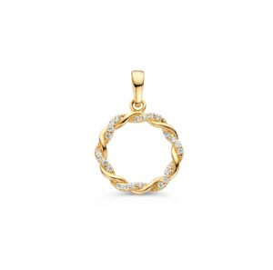14 krt gouden Hanger geelgoud zirkonia