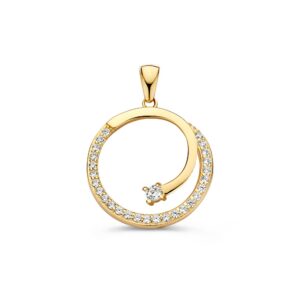 14 krt gouden Hanger geelgoud zirkonia